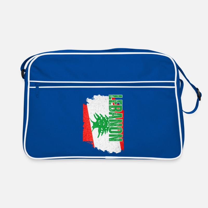 Vertikale Libanon-Flagge, Ich liebe den Libanon Retro Tasche