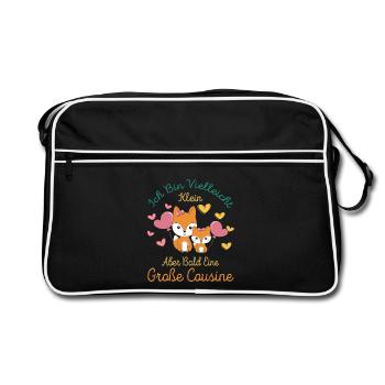 Je serai peut-être petit, mais bientôt grand cousin - Sac Retro - noir/blanc - Devant