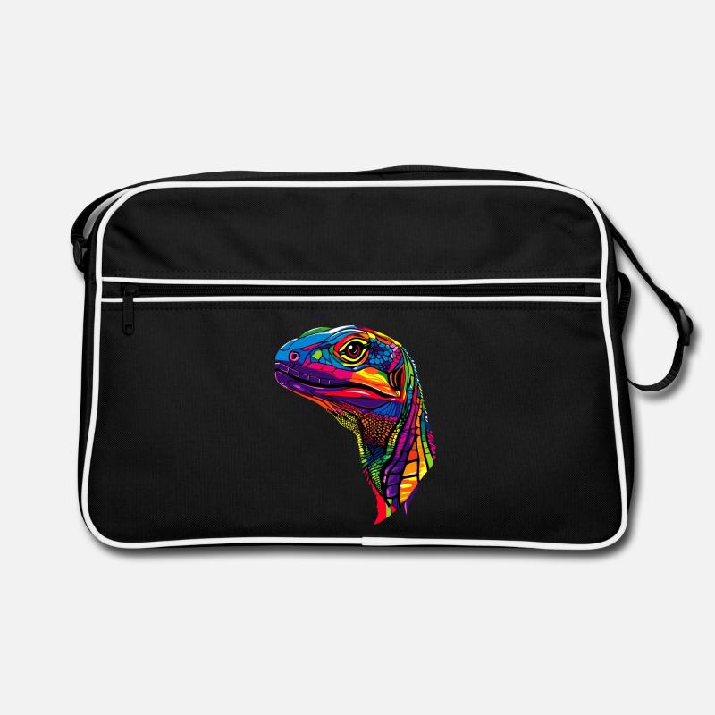 Waran Echse Reptil Komodowaran Bindenwaran Lizard Retro Tasche