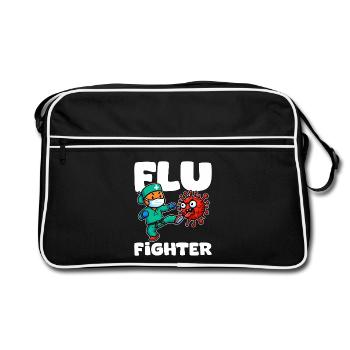 COMBATTANT DE LA GRIPPE - CADEAU INFIRMIÈRE - Sac Retro - noir/blanc - Devant