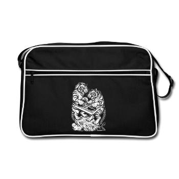 Chemise DJ Techno : Raver Tiger en Electro Vibes - Sac Retro - noir/blanc - Devant