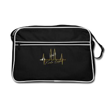 Kuala Lumpur Skyline Herzschlag Malaysia Love KLCC - Retro Tasche - Schwarz/Weiß - Vorne