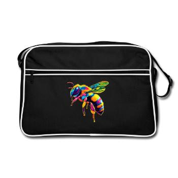 abeilles apiculteur miel apiculteur abeilles abeille mignonne - Sac Retro - noir/blanc - Devant
