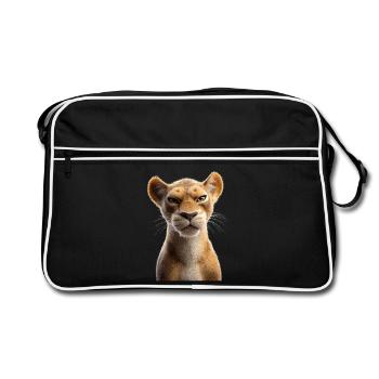 Lionne Lionne Maman Lionne Lionnes Maman Lions sauvages - Sac Retro - noir/blanc - Devant