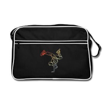 Croquis vintage breakdance garçon - Sac Retro - noir/blanc - Devant