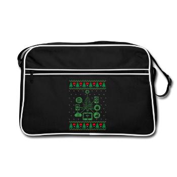 IT XMAS – Lustiger Nerd-Weihnachten - Retro Tasche - Schwarz/Weiß - Vorne