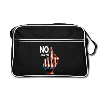 Bold Middle Finger Illustration for Statement Wear - Retro Bag - black/white - Front