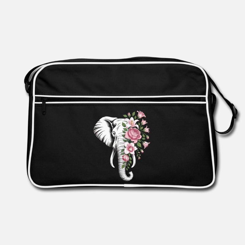 Flowery Elephant Retro Bag
