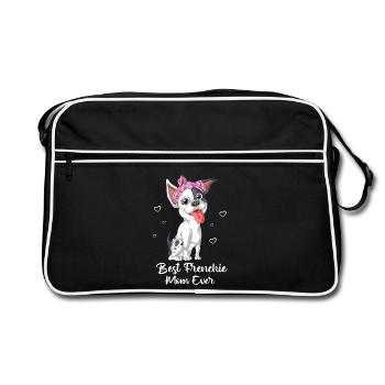 Meilleure maman française de tous les temps - Cute French Bulldog Mom S - Sac Retro - noir/blanc - Devant