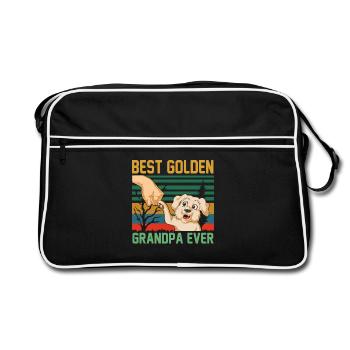 Bester Golden Retriever Opa aller Zeiten - Retro Tasche - Schwarz/Weiß - Vorne