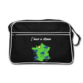 Normandie Sonne Normannische Humor Geschenk - Retro Tasche - Schwarz/Weiß - Vorne