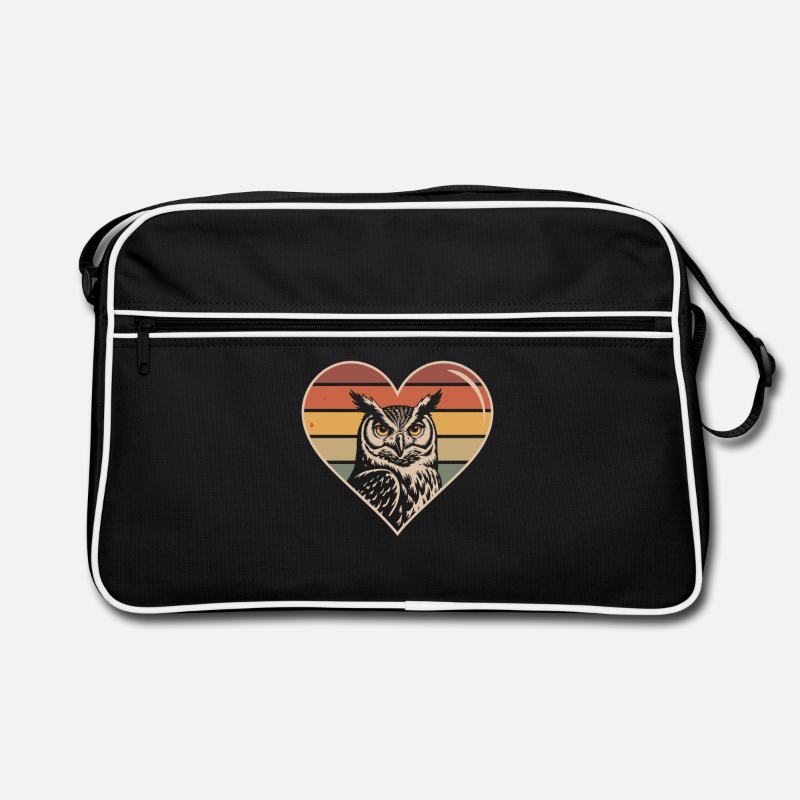 Retro Eule Herz Design Retro Tasche