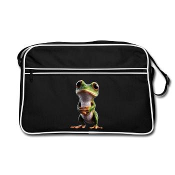 Frog Little Toad Tree Frog Frog Prince Frogs - Retro Bag - black/white - Front