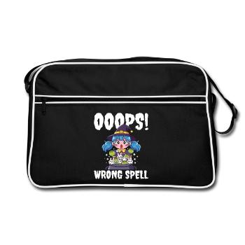OOOPS! WRONG SPELL - WITCH HALLOWEEN - Retro Bag - black/white - Front
