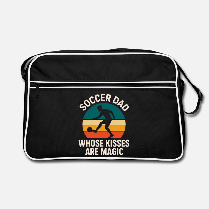 Soccer Dad Whose Kisses Are Magic - Retro Bag - black/white