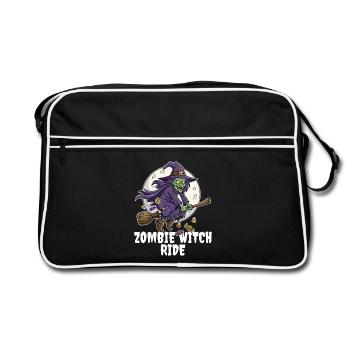 ZOMBIE WITCH RIDE - ZOMBIE HALLOWEEN - Sac Retro - noir/blanc - Devant