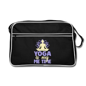 Yoga Is My Me Time Funny Yoga - Retro Tasche - Schwarz/Weiß - Vorne