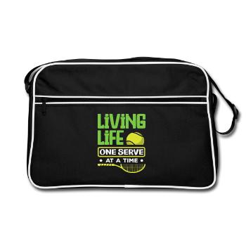 Joueur de tennis Vie Vie Une portion - Sac Retro - noir/blanc - Devant