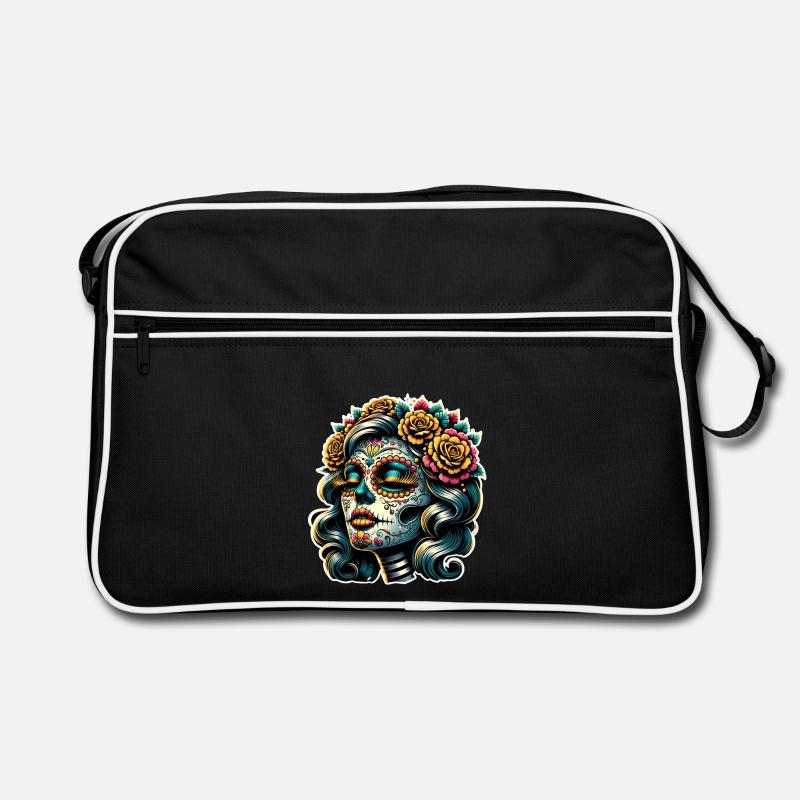La Catrina - Retro Tasche - Schwarz/Weiß
