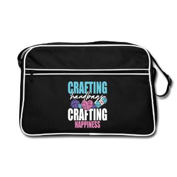 Crochet Knitting - Retro Bag - black/white - Front