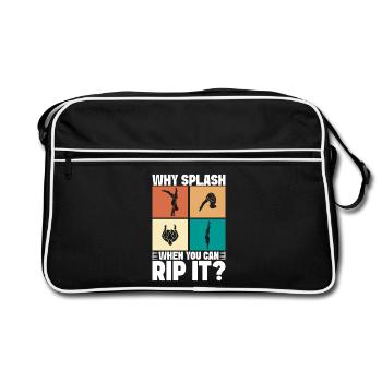 Kunstspringen Turmspringer Sprungbrett - Retro Tasche - Schwarz/Weiß - Vorne