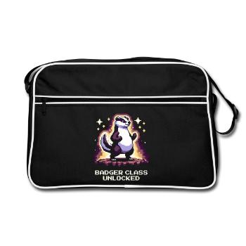 Badger Class Unlocked | Badger, RPG humor - Retro Bag - black/white - Front