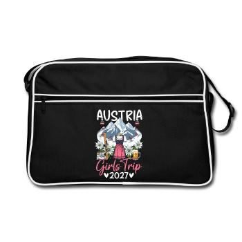 Austria Girls Trip 2027 - Retro Tasche - Schwarz/Weiß - Vorne