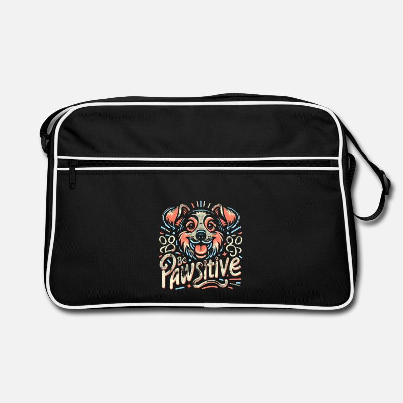 Be pawsitive süßer Hund Retro Tasche