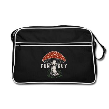 Fly Agaric Funguy - Mushrooms - Saying - Retro Bag - black/white - Front