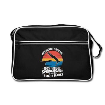 Kunstspringen Turmspringer Sprungbrett - Retro Tasche - Schwarz/Weiß - Vorne