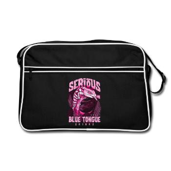 Ernsthaft über Blauzungenskinke Reptilienhalter - Retro Tasche - Schwarz/Weiß - Vorne