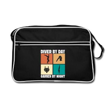 Kunstspringen Turmspringer Sprungbrett - Retro Tasche - Schwarz/Weiß - Vorne