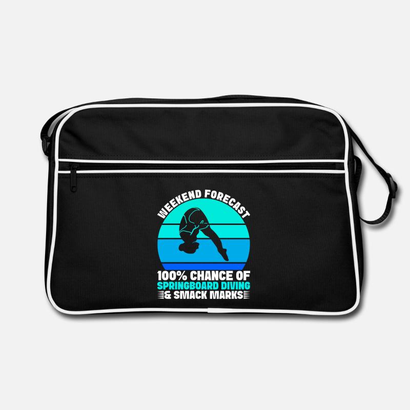 Kunstspringen Turmspringer Sprungbrett Retro Tasche
