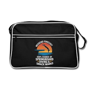 Kunstspringen Turmspringer Sprungbrett - Retro Tasche - Schwarz/Weiß - Vorne