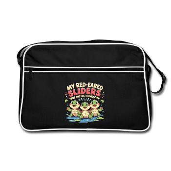 Red-eared Turtle - Retro Bag - black/white - Front