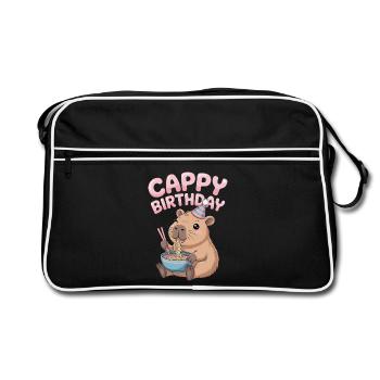 ANNIVERSAIRE DE CAPPY Anniversaire de Capy Ramen de Capybara - Sac Retro - noir/blanc - Devant