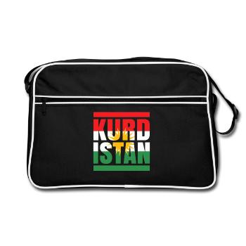 Drapeau du Kurdistan avec motif soleil - Sac Retro - noir/blanc - Devant