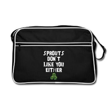 Humorous Sprout Citation T-Shirt Design - Sac Retro - noir/blanc - Devant