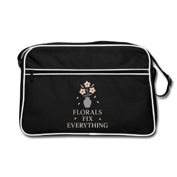 Hochzeitsflorist Blumendesigner -crew Bouquet - Retro Tasche - Schwarz/Weiß - Vorne