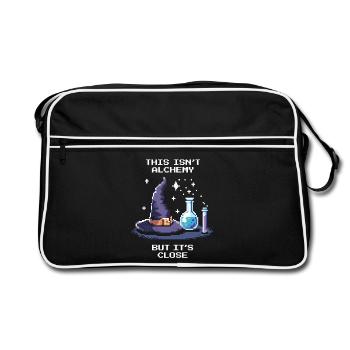 Keine Alchemie – fast dran | Chemielabor - Retro Tasche - Schwarz/Weiß - Vorne