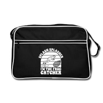 Frog Catcher Splash Splasher Frog - Retro Tasche - Schwarz/Weiß - Vorne
