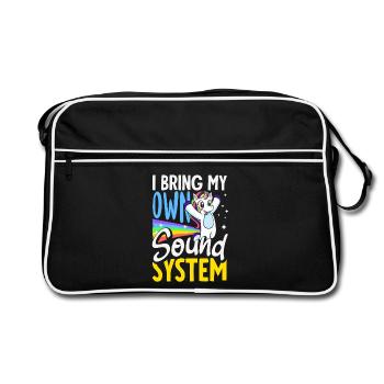 Öffentlicher Pfurz Lustig Unangemessen - Retro Tasche - Schwarz/Weiß - Vorne