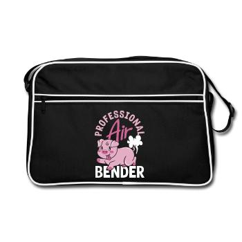 Öffentlicher Pfurz Lustig Unangemessen - Retro Tasche - Schwarz/Weiß - Vorne