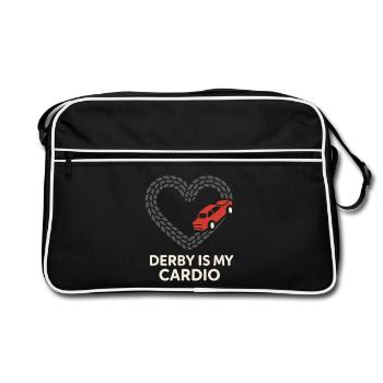Demolition Derby Fan Pit Crew Crash Driver Fair - Retro Tasche - Schwarz/Weiß - Vorne