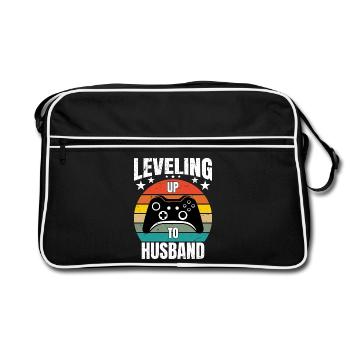 Joueur de jeu de niveau jusqu’au mari - Sac Retro - noir/blanc - Devant