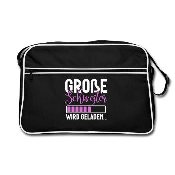 Big Sister Announcement Announcement Rainbow - Retro Bag - black/white - Front