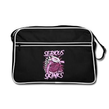 Gardien de reptiles sérieux au sujet des scinques à langue bleue - Sac Retro - noir/blanc - Devant