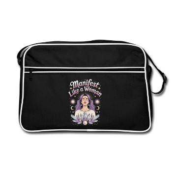 Manifesto Like a Woman Women Empowering Women's - Retro Bag - black/white - Front