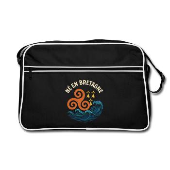 Born in Brittany Triskel Breton identity - Retro Bag - black/white - Front