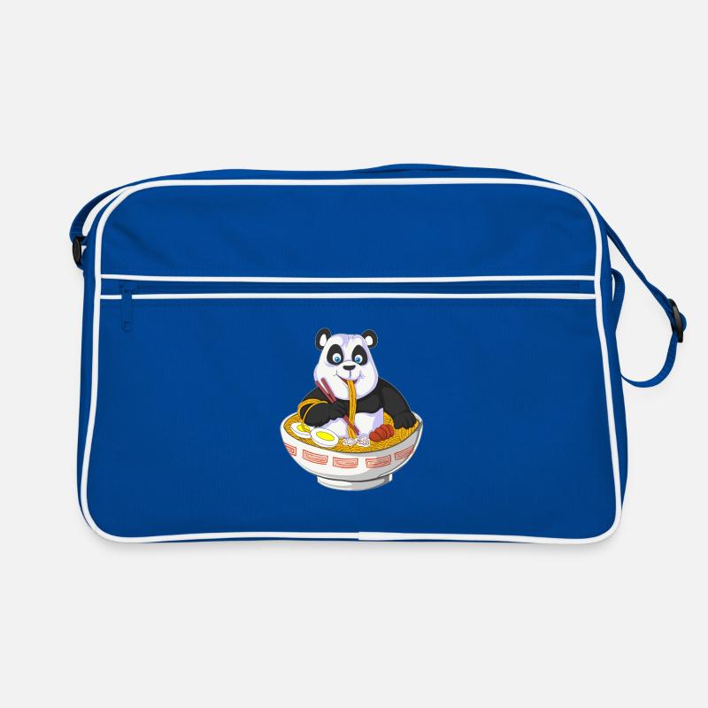 Panda Chef with Noodle Bowl Design Retro Bag